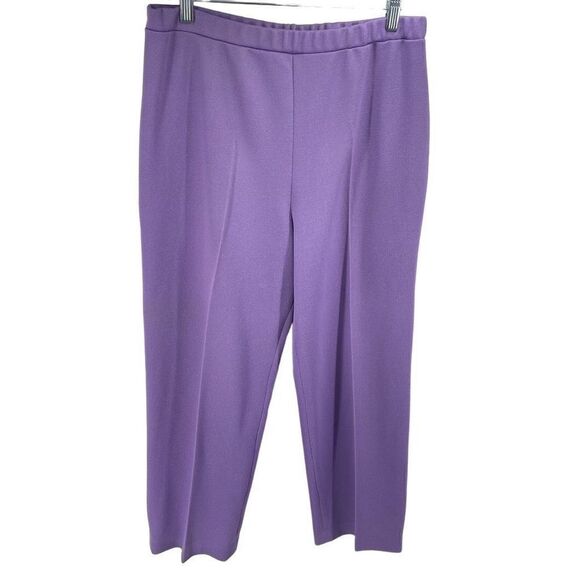 Graff Womens Vintage Cropped Pants Pull On Elastic Waist Purple Size Large - Picture 9 of 9